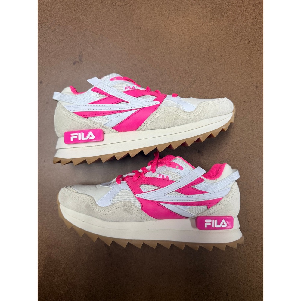 Fila Renno Womens Sneakers Gardenia Pink Glo White 5RM01996-155 Size 10